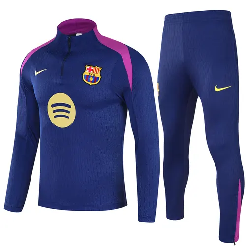 Chándal de entrenamiento con media cremallera azul real de Barcelona 2025/2026 Camiseta Calidad Thai Set 02