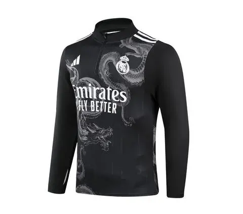 Chándal de Entrenamiento de Media Cremallera de Real Madrid 2024/2025 Edición Especial Negro Real  — view 3