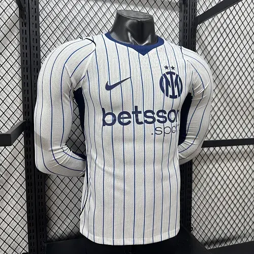 Camisa de Futebol Inter de Milão 2026/2027 Fora Manga Longa Versão Jogador   — view 3