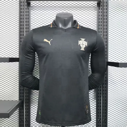 2026 Player Version Long Sleeve Portugal Black Panther Football Shirt 