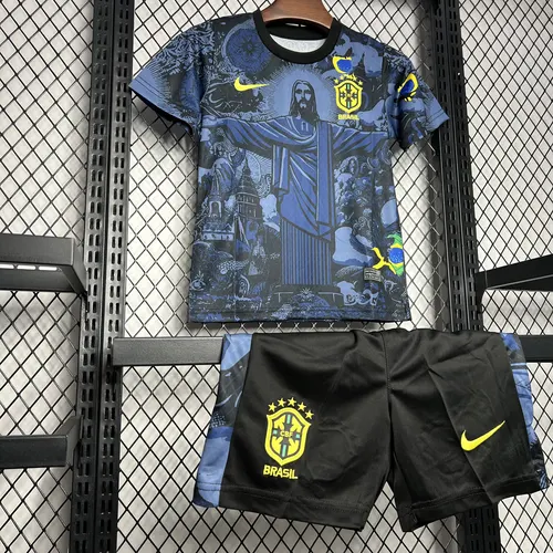 2024-2025 Brazil Special Edition Dark Blue Kids Size — view 3