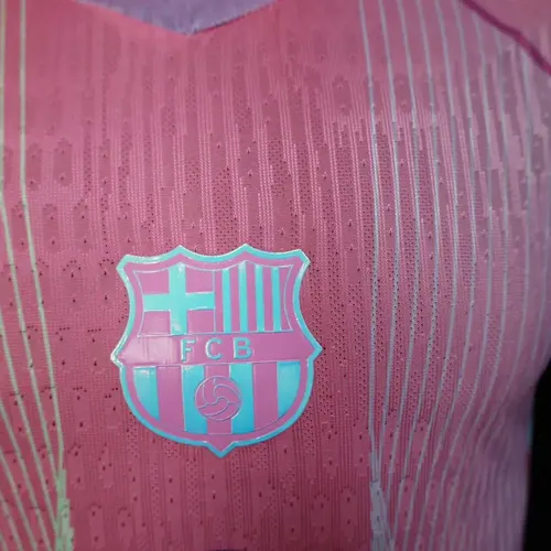 2025/2026 برشلونة نسخة اللاعب إصدار خاص وردي قميص كرة قدم جودة تايلاندية — view 5