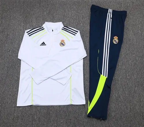 2025-2026 Real Madrid Retro White Half-Pull Training Suit Football Shirt  Set — view 7