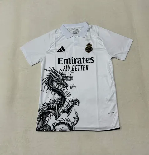 2025/2026 Real Madrid Dragon Pattern Special Edition White Football Jersey  — view 1
