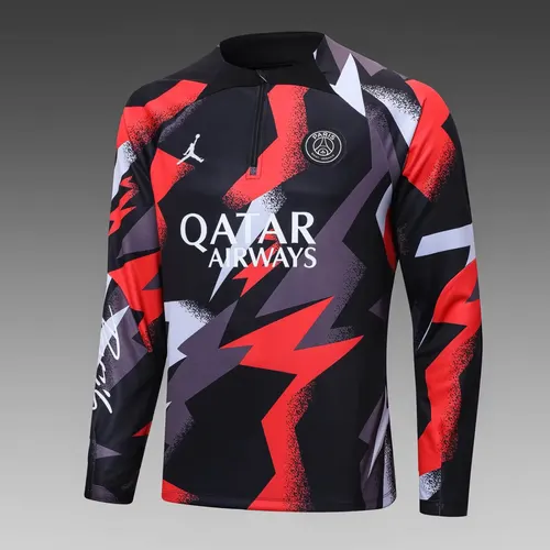 Ensemble Tenue d'Entraînement Mi-Zip PSG Paris Saint-Germain Camouflage Rouge Gris 2022/2023 — view 3