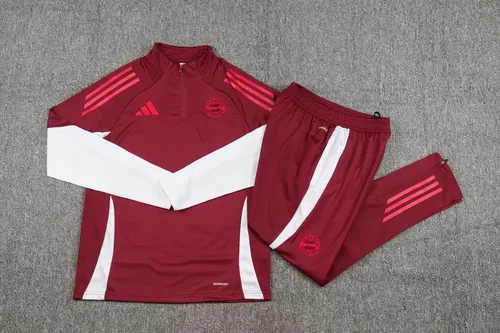 2024 Bayern Halbzug Trainingsanzug Rot Trikot Set  — view 7