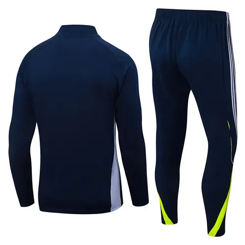 2025-2026 Real Madrid Retro Royal blue Half-Pull Training Suit Football Shirt  Set — view 2