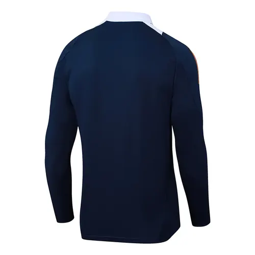2024/2025 Real Madrid Royal blue white collar Half-Pull Training Suit Football Shirt  Set — view 4
