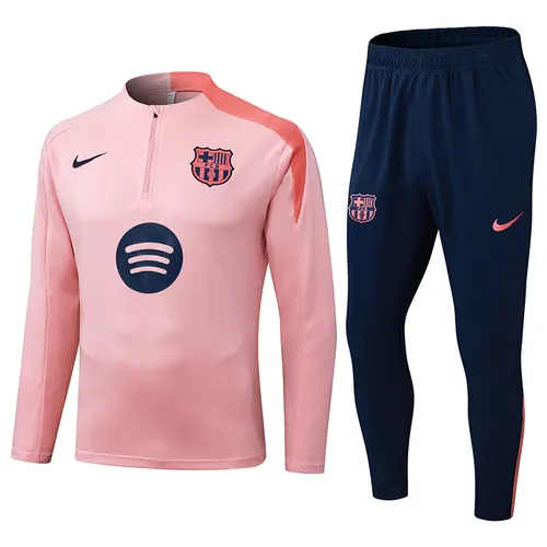 2025/2026 Barcelona Halb-Reißverschluss Trainingsanzug pink Trikot Set
