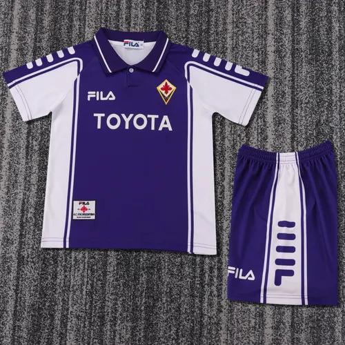 1999-2000 Retro Fiorentina Heim Fußballtrikot AAA fan-gradät Kindergröße — view 1