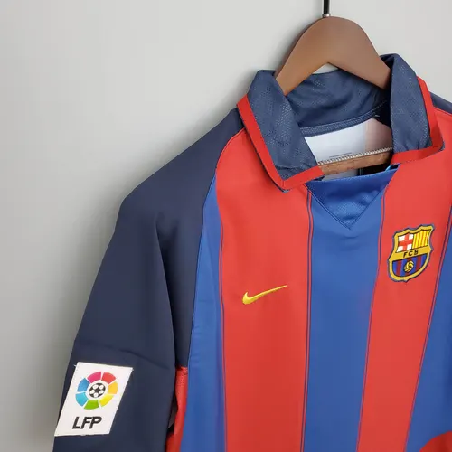 Camisa de Futebol Retro Barcelona Home 2003/2004  — view 6