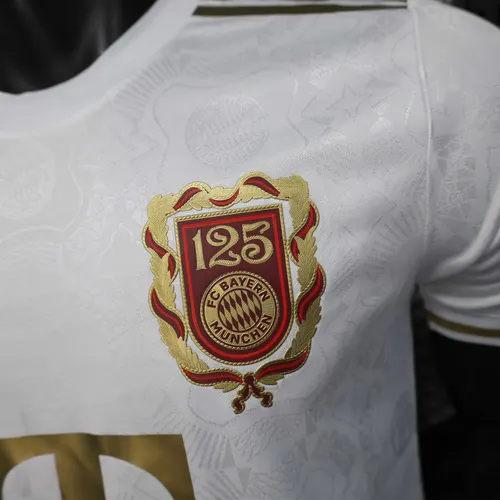 2025/2026 Versión Jugador Bayern Munich 125 Aniversario Camiseta de Fútbol Blanca  — view 5