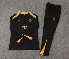 Conjunto de Entrenamiento Semipull 2024/2025 del PSG Paris Saint-Germain Negro-Amarillo Cuello — view 7