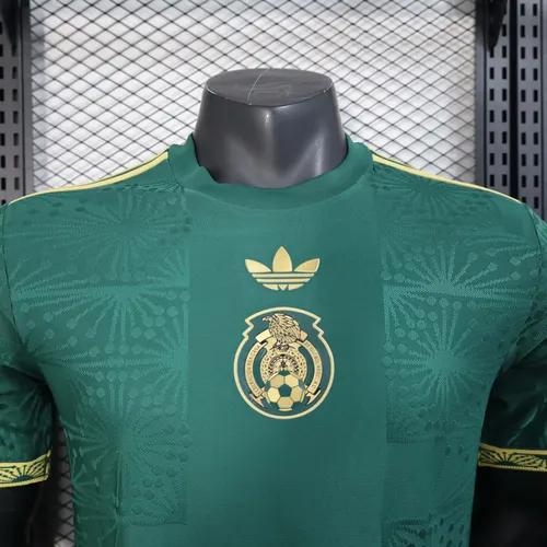 2025 Spielerversion Mexiko National Gold Cup Version Grün Fußballtrikot AAA Fan-Qualität — view 4