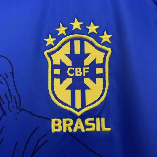 Camisa de Futebol Azul Jesus Edição Especial Brasil AAA qualidade fã 2025 — view 6