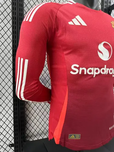 2024/2025 Spielerversion Manchester United Heim Langarm Fußballtrikot AAA fan-gradät — view 3