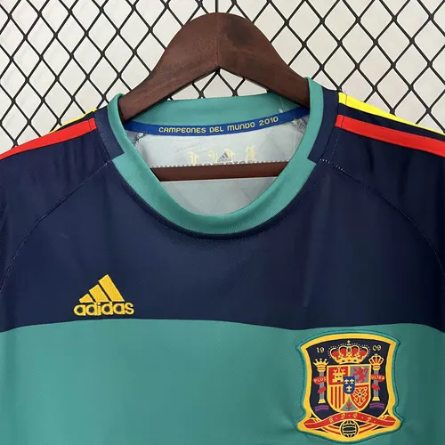 2010 Retro España Portero Verde Camiseta de Fútbol — view 3
