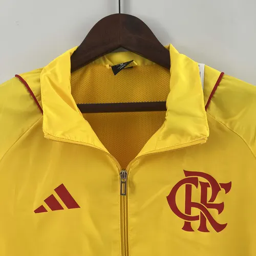 2023 Flamengo Windbreaker yellow Soccer Jersey  — view 3
