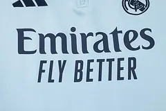 2024/2025 طقم قميص تدريب ريال مدريد نصف سحاب أزرق فاتح وأصفر جودة تايلاندية — view 7