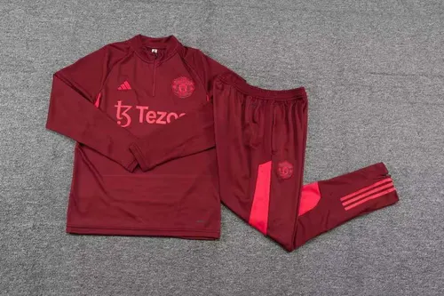 Chándal de Entrenamiento Media Cremallera Manchester United 2023/2024 Rojo Púrpura Camiseta de Fútbol  Set — view 3