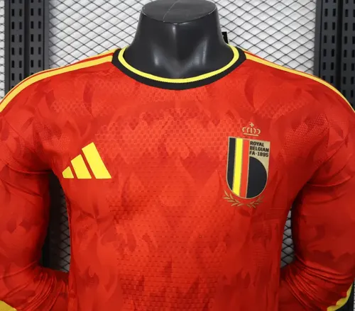 2026 Manga Larga Versión Jugador Bélgica Selección Nacional Local Camiseta de Fútbol   — view 3