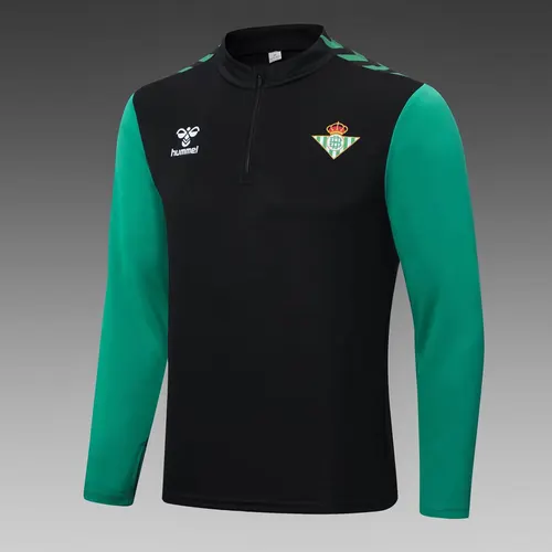 2022/2023 Real Betis Half-Pull Training Suit Black Football Shirt  Set — view 3