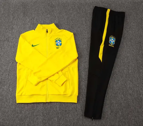 2025 Brazil Long Zipped Jacket Yellow Jersey  Set — view 3