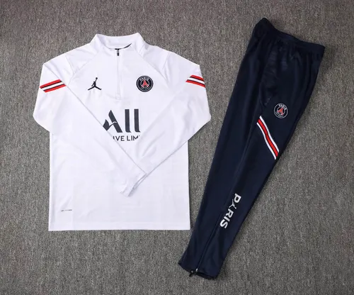 2021/2022 PSG Paris Saint-Germain Halb-Reißverschluss Trainingsanzug Weiß Set — view 7