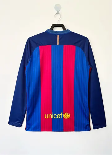 2016/2017 Retro Langarm Barcelona Fußballtrikot Heim AAA fan-gradät — view 2