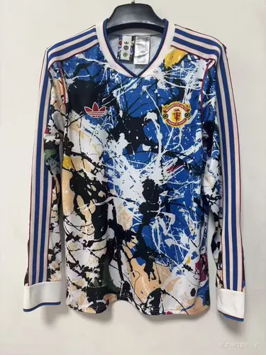 2026/2027 Long Sleeves Manchester United x  Stone Roses Football Jersey Blue   — view 1