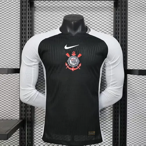 2025/2026 Manga Longa Versão Jogador Corinthians Camisa de Futebol Visitante  — view 1
