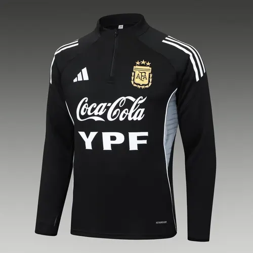 2025 Argentina Half-Pull Training Suit Black Football Shirt  Set — view 3