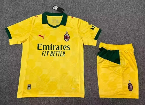 2025/2026 AC Mailand Drittauswärts Gelb Fußballtrikot  Kindergröße — view 1