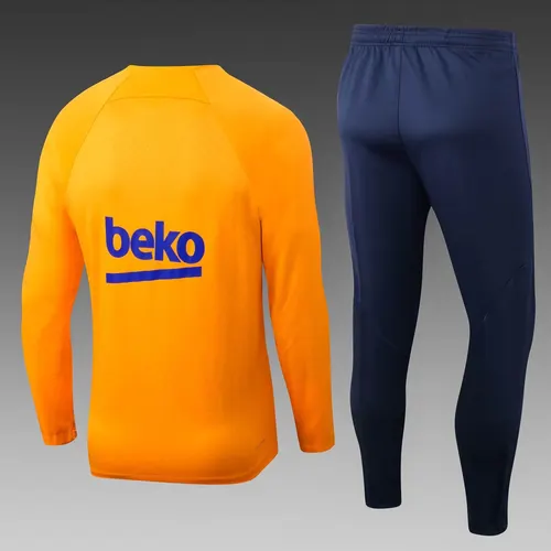 2022/2023 Barcelona Media Cremallera Chándal Amarillo Camiseta Set — view 2