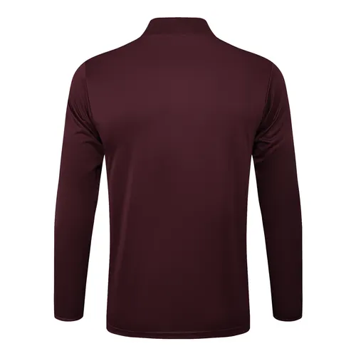 2025/2026 Chándal de Entrenamiento Media Cremallera Bayern Munich Rojo Oscuro Estilo Retro Camiseta de Fútbol  Set — view 4