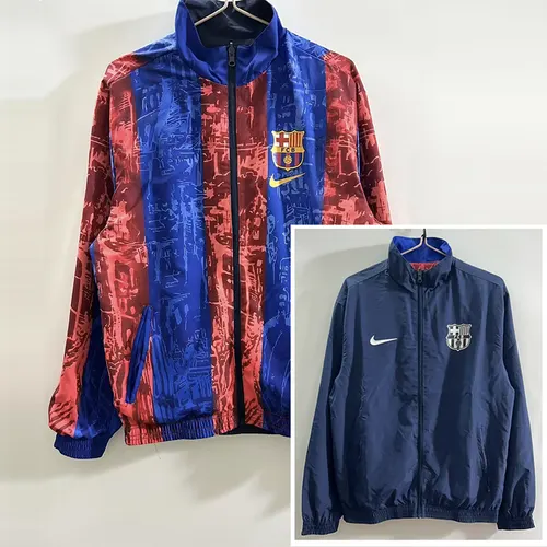 2025/2026 Barcelona Jaqueta Corta-Vento Reversível de Futebol  02 — view 1
