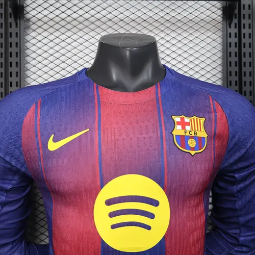 2025/2026 Manga Longa Barcelona Camisa de Futebol Principal  — view 3