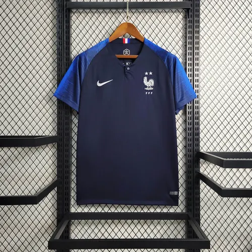 2018 Retro Frankreich Heim Fußballtrikot AAA Fan-Qualität — view 3