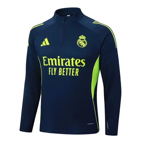2025-2026 Real Madrid Conjunto de Entrenamiento Media Cremallera Azul Real Camiseta de Fútbol  Set — view 3