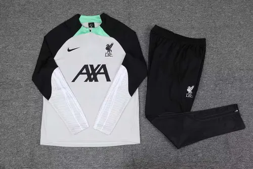 2023/2024 Liverpool Half-Pull Training Suit Gray-white Jersey  Set — view 3