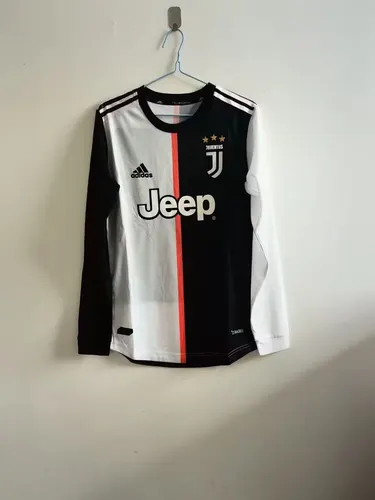 2019/2020 Retrô Versão Jogador Manga Longa Juventus Camisa de Futebol Casa  — view 1