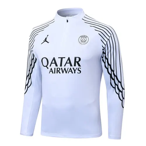 2025/2026 Psg Paris Saint-Germain Half-Pull Training Suit Blanc Set — view 3