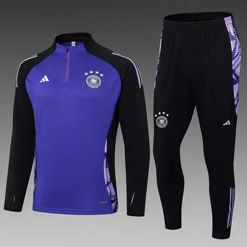 2024 Deutschland Half-Pull Trainingsanzug Lila Trikot-Set — view 1