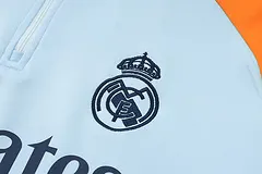 2024/2025 طقم قميص تدريب ريال مدريد نصف سحاب أزرق فاتح وأصفر جودة تايلاندية — view 6