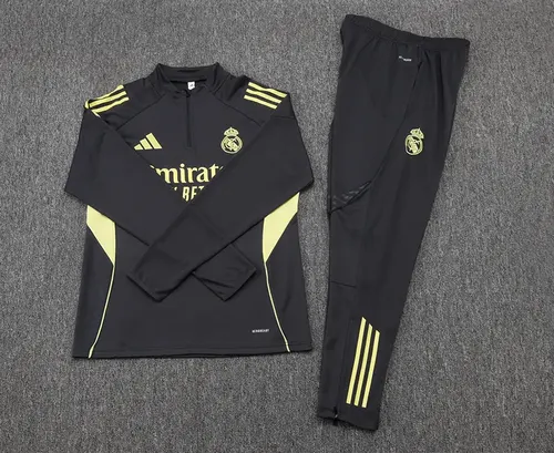 طقم قميص كرة قدم بدلة تدريب نصف سحاب رمادي غامق لنادي Real Madrid 2025-2026 جودة تايلاندية — view 7