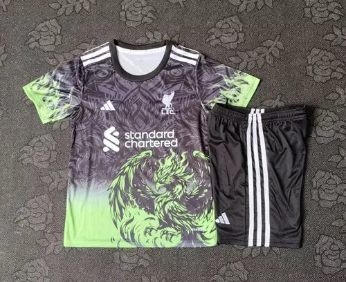 2025/2026 Camisa Edição Especial Liverpool Cinza e Verde  Tamanho Infantil — view 1