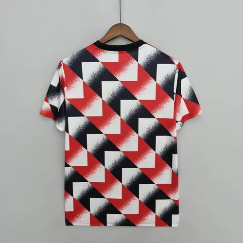 2022/2023 Manchester United Training Suit Red White Black Geometric Pattern  — view 2