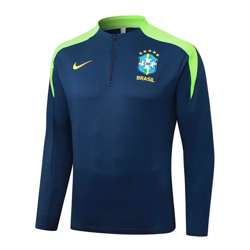 2025/2026 Conjunto de Entrenamiento Semi-Pull Azul Real Brasil Camiseta — view 3