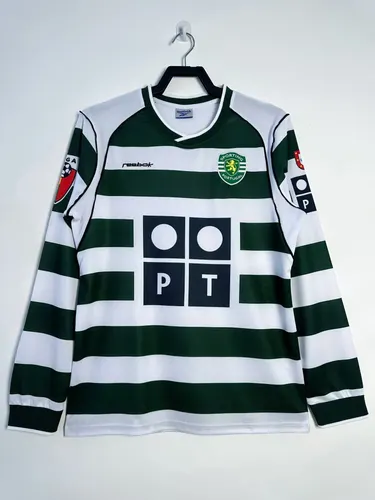 2001/2003 Retro Sporting Lissabon Langarm Heim-Fußballtrikot  — view 1