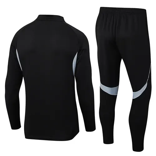2025-2026 Real Madrid Schwarzes Half-Pull Trainingsanzug Fußballtrikot  Set — view 2